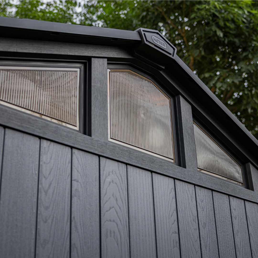 Stronghold 10x11.5ft Premium Outdoor Storage Shed – 3m x 3.5m Grey Resin Garden Shed