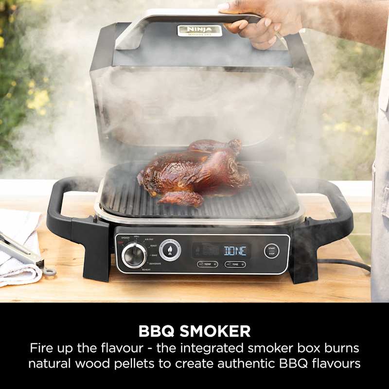 Woodfire Electric BBQ Grill & Smoker with Stand & Cover