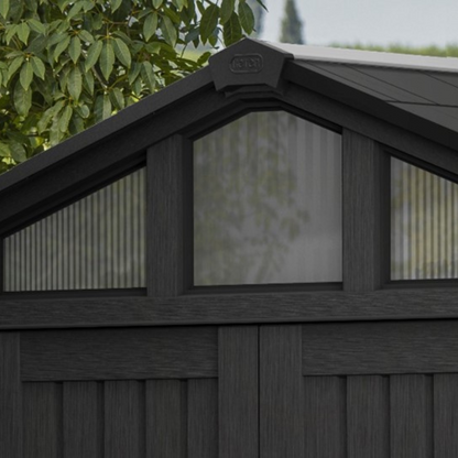 Stronghold 10x15ft Premium Outdoor Storage Shed – 3m x 4.5m Grey Resin Garden Shed