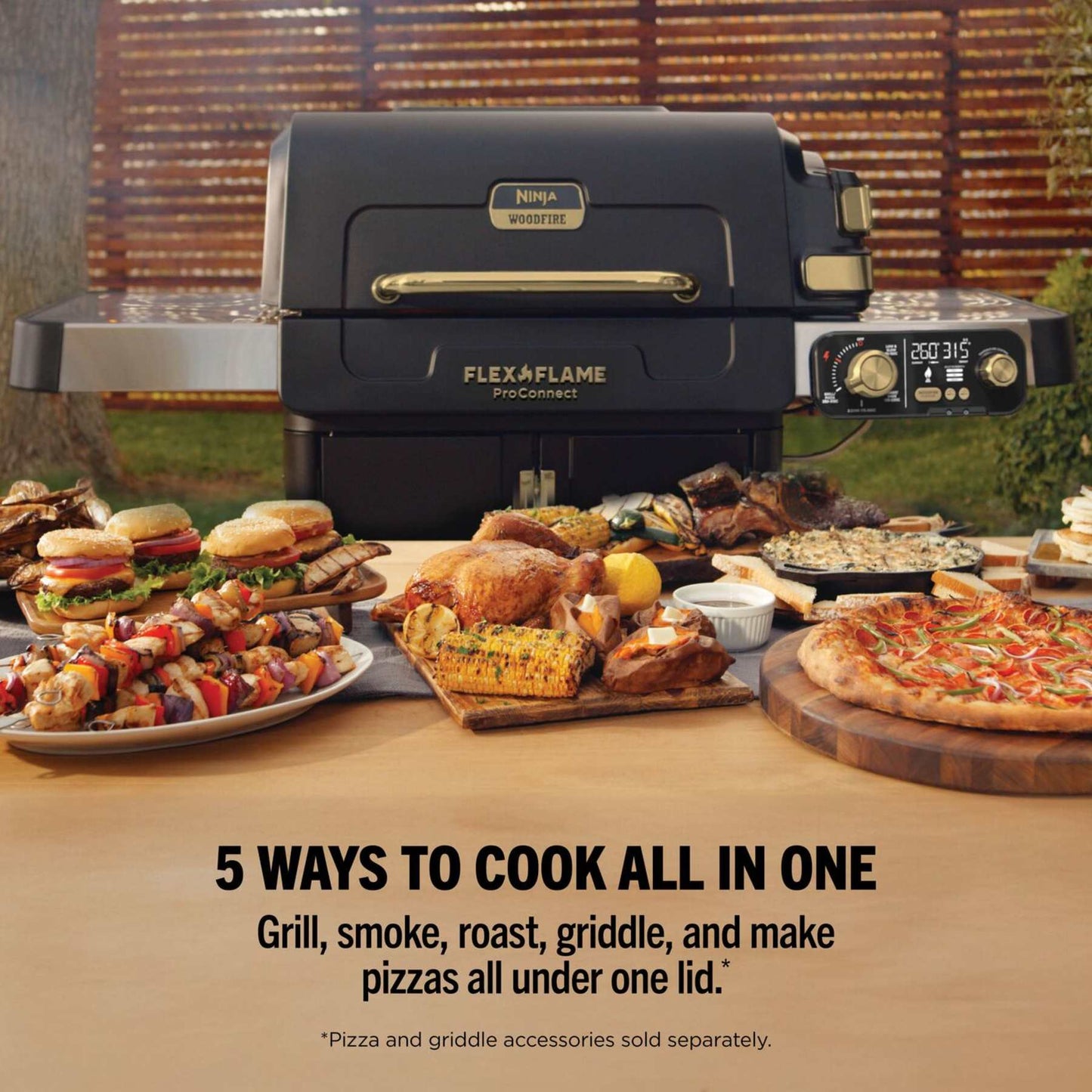 FlexFlame ProConnect Gas BBQ & Outdoor Cooking System Ultimate 5-in-1 Bundle - Black & Stainless Steel
