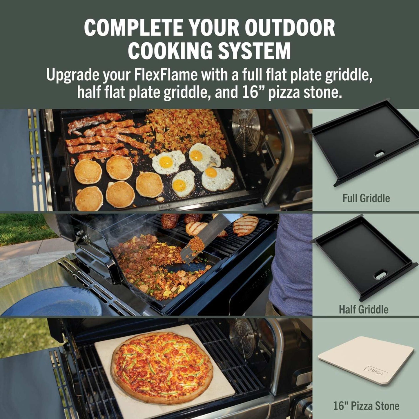 FlexFlame ProConnect Gas BBQ & Outdoor Cooking System Ultimate 5-in-1 Bundle - Black & Stainless Steel