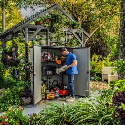 High Store PLUS Outdoor Storage Cabinet – 1400L Weather-Resistant Resin Garden Storage