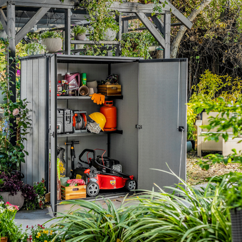 High Store PLUS Outdoor Storage Cabinet – 1400L Weather-Resistant Resin Garden Storage