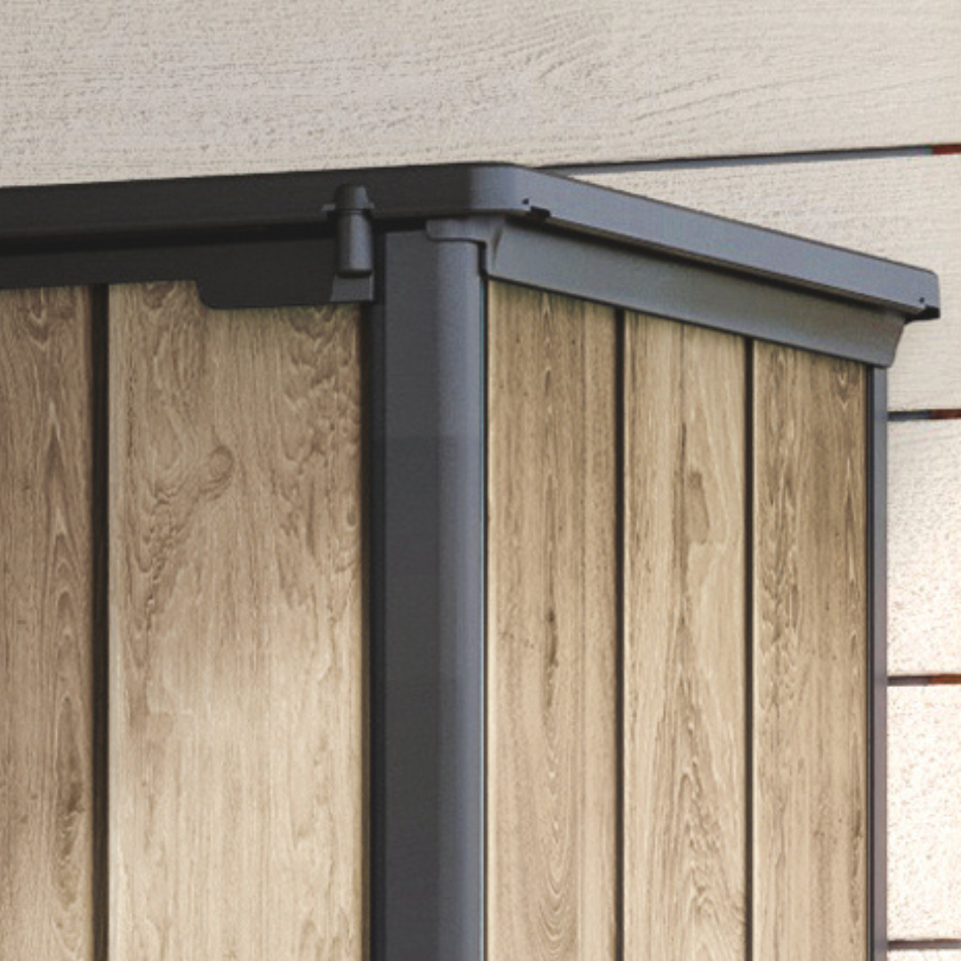 Signature Collection Vertical Storage Shed – Resin Outdoor Garden Cabinet