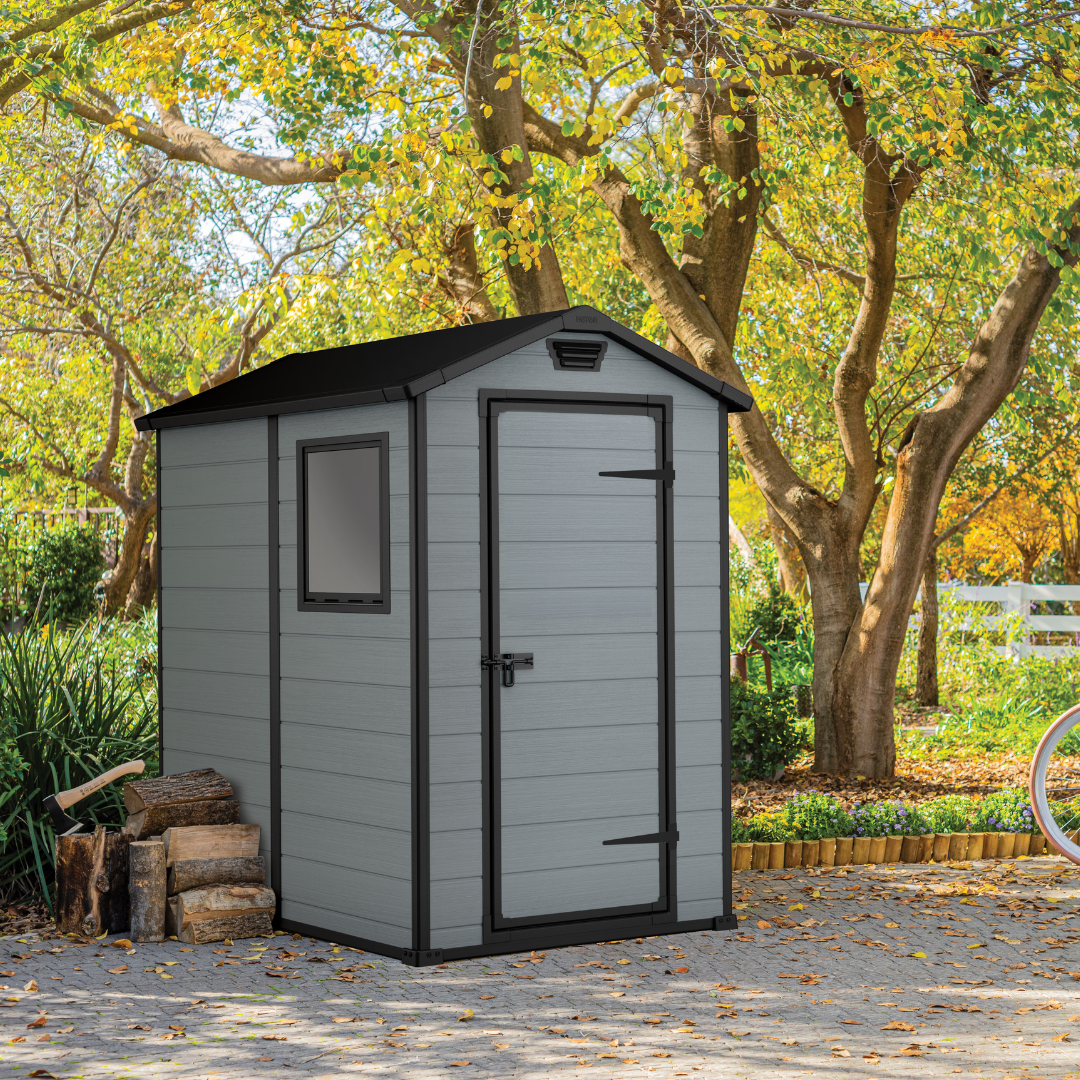 Manor 4x6ft Outdoor Garden Shed – Weather-Resistant Resin Storage Shed