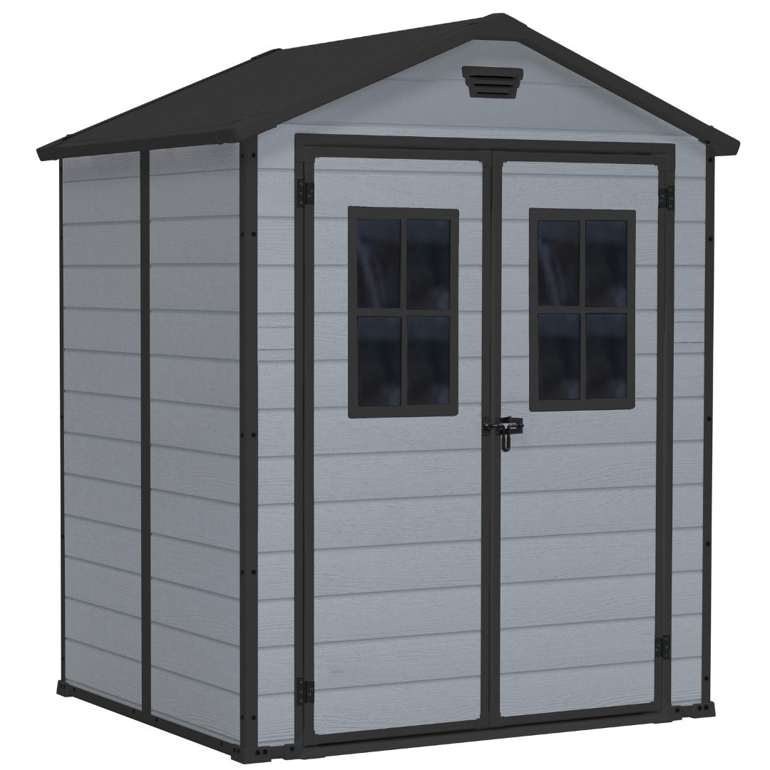 Manor 6x5ft Outdoor Garden Shed – Weather-Resistant Resin Storage Shed