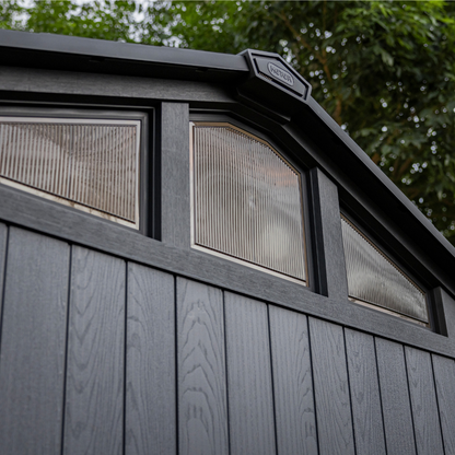 Stronghold 8x8ft Premium Outdoor Storage Shed – 2.5m x 2.3m Grey Resin Garden Shed